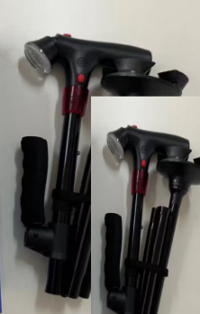 🦯 Elder Support Cane with LED light & Emergency Alert 🚨
