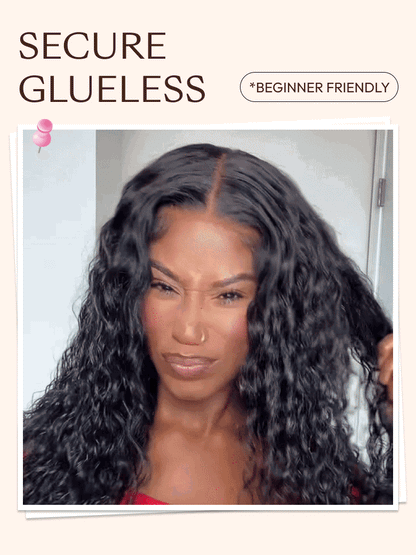 🎀UNice 7x5 Bye-Bye Slip™ & 13x4 Pre Everything Pull And Go Glueless Wet & Wavy Water Wave With Invisi Drawstring