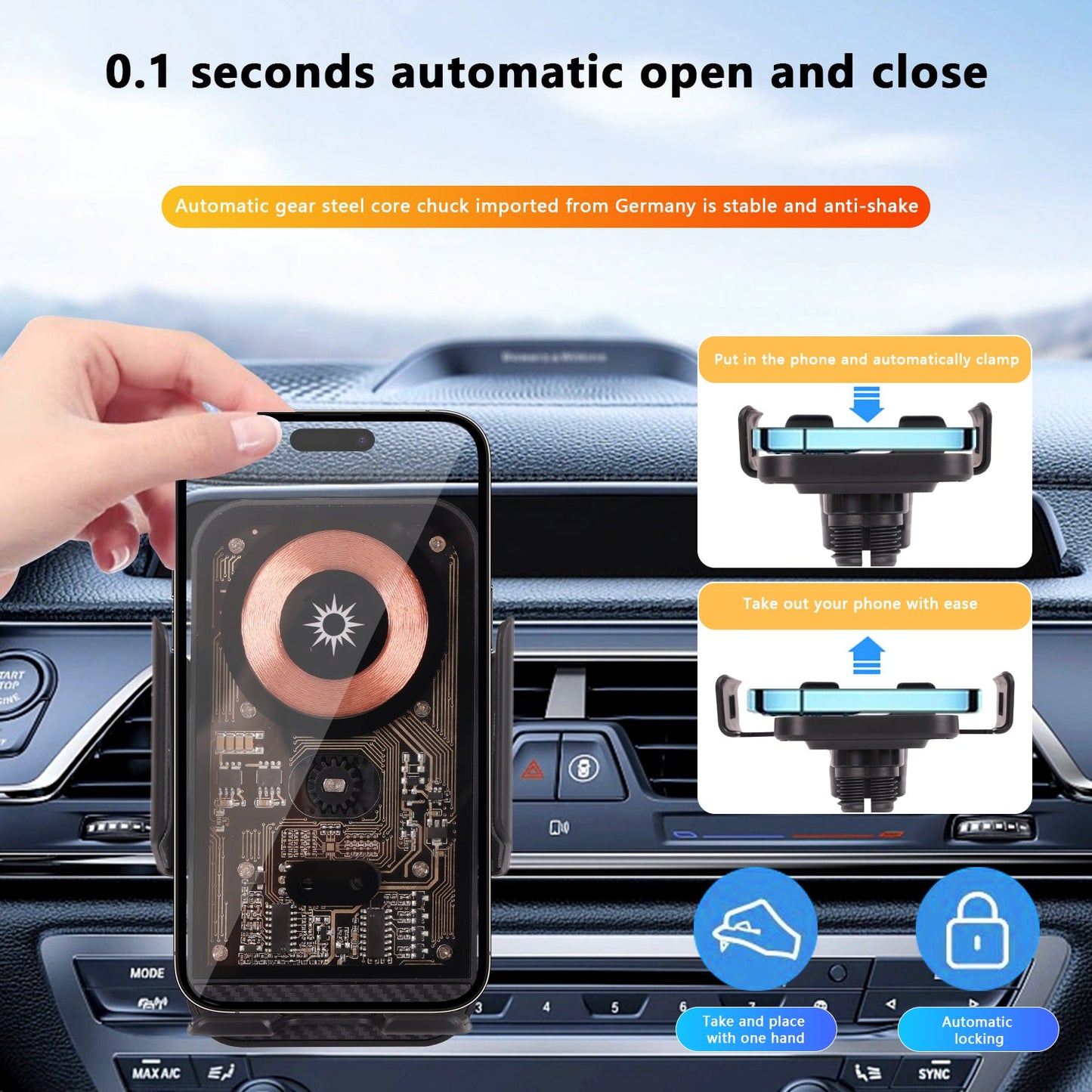 📱🔋Wireless Phone Charging Stand for Vehicle🚗