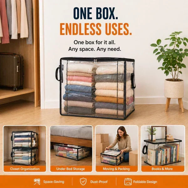 Buy 2 Get 1 Free❤️📦Large Heavy-Duty Thick Plastic Clear Storage