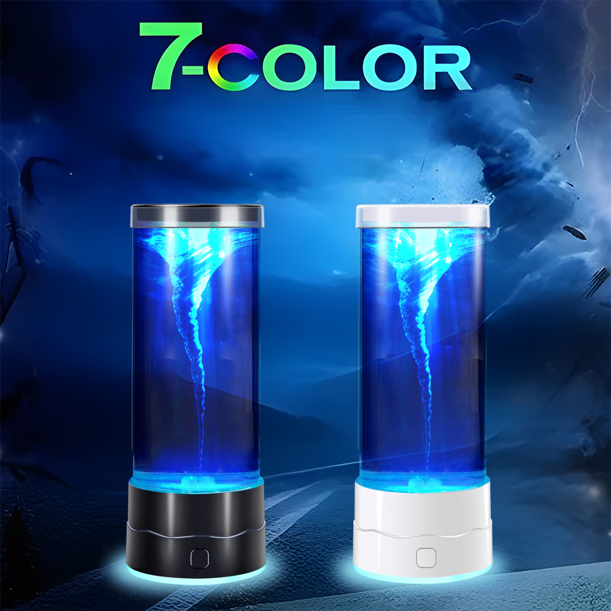 🎨💡7-Color LED Tornado Lamp🌪️