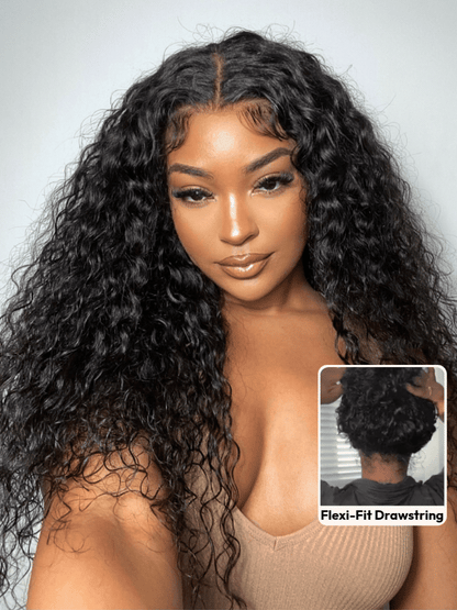 🎀UNice 7x5 Bye-Bye Slip™ & 13x4 Pre Everything Pull And Go Glueless Wet & Wavy Water Wave With Invisi Drawstring