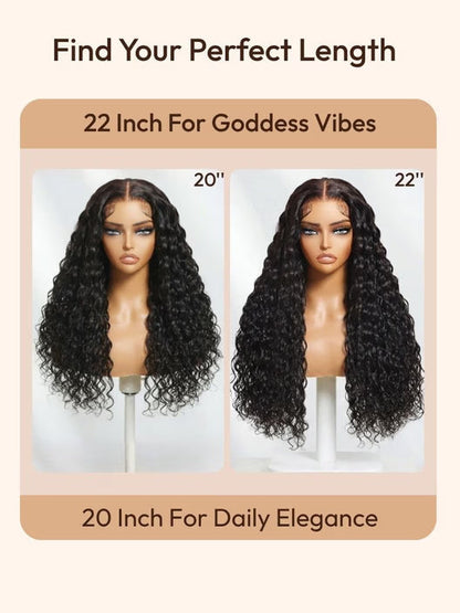 🎀UNice 7x5 Bye-Bye Slip™ & 13x4 Pre Everything Pull And Go Glueless Wet & Wavy Water Wave With Invisi Drawstring